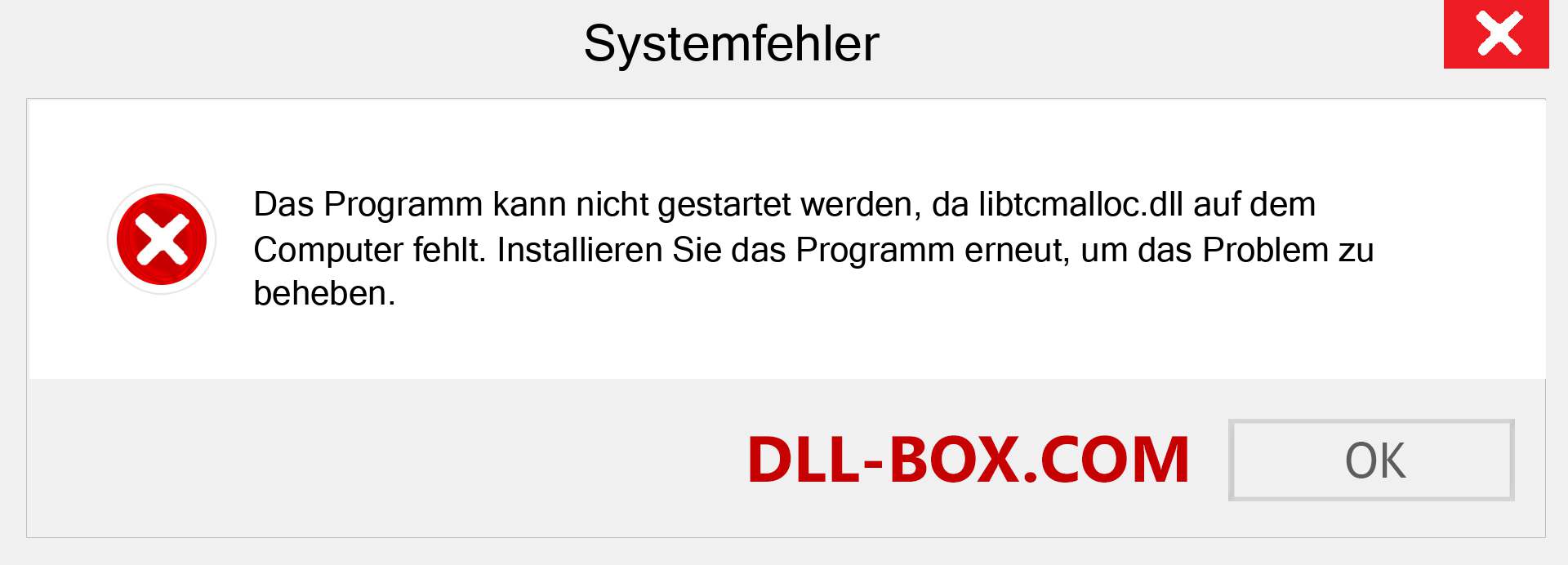 libtcmalloc.dll-Datei fehlt?. Download für Windows 7, 8, 10 - Fix libtcmalloc dll Missing Error unter Windows, Fotos, Bildern