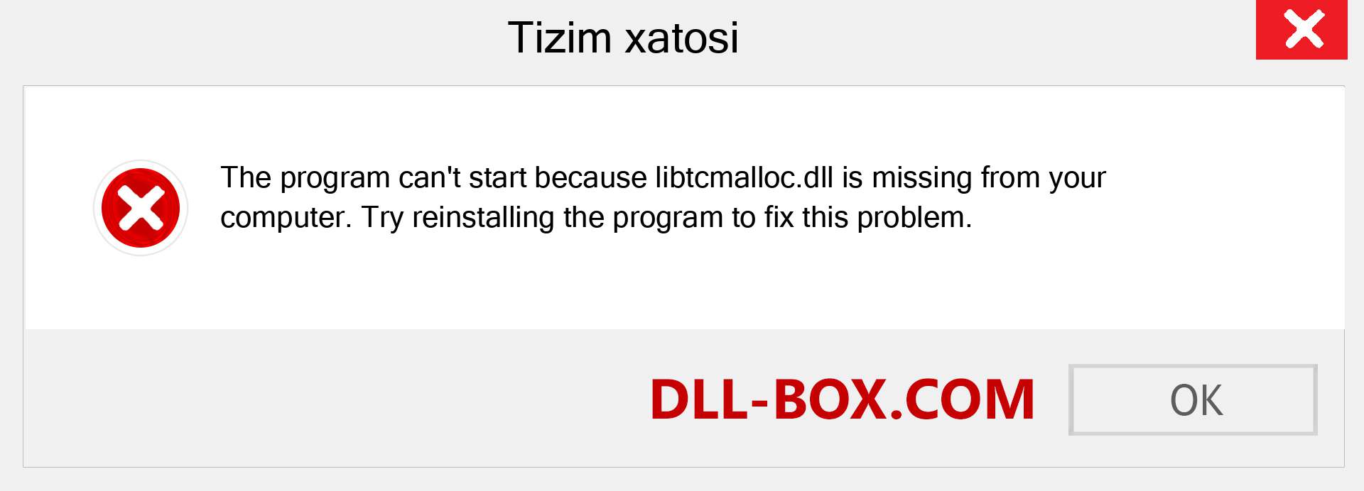 libtcmalloc.dll fayli yo'qolganmi?. Windows 7, 8, 10 uchun yuklab olish - Windowsda libtcmalloc dll etishmayotgan xatoni tuzating, rasmlar, rasmlar